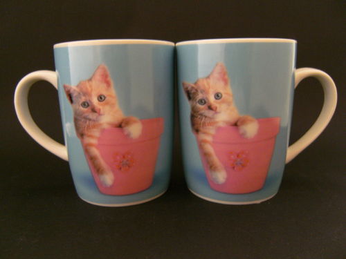 2 Kaffeebecher Katze