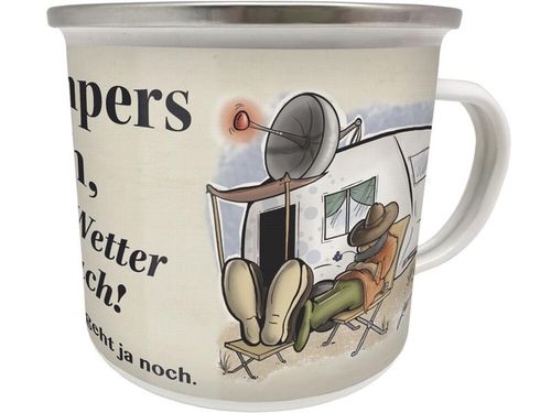 Emaille Becher, Campers Fluch