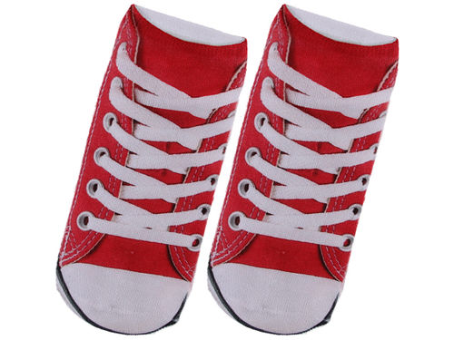Sneaker Socken, Schuh rot, kurz