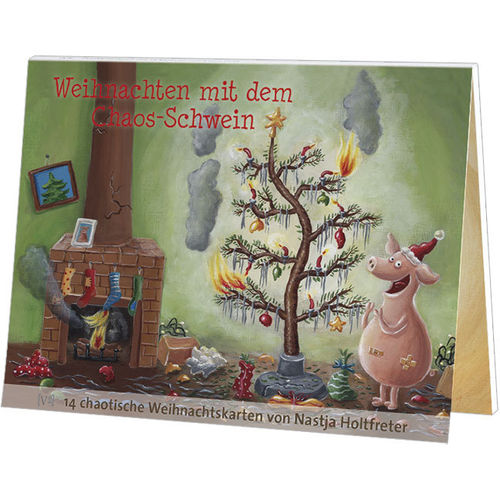 Postkartenbuch Weihnachten, Chaos Schwein
